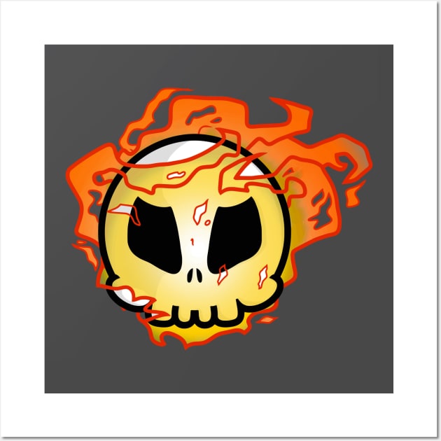 Flaming skully Wall Art by Hoofster